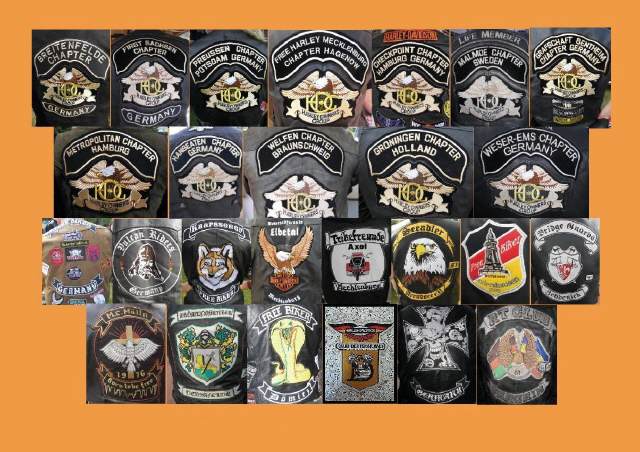 anwesende Chapter und Motorradclubs